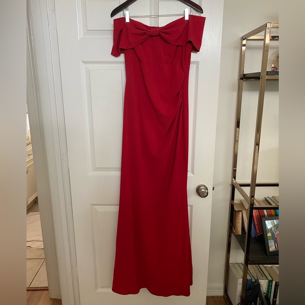 Eliza J - Knot Front Off the Shoulder Gown